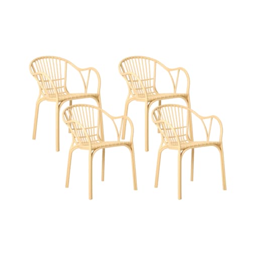 Zestaw 4 krzeseł ogrodowych ANDORA Beżowy