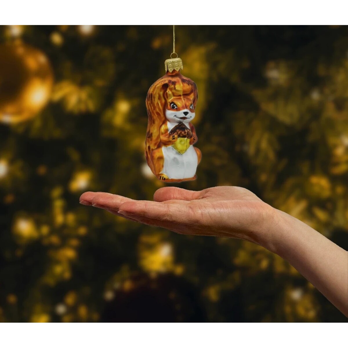 Bombka choinkowa: Wiewiórka z żołędziem