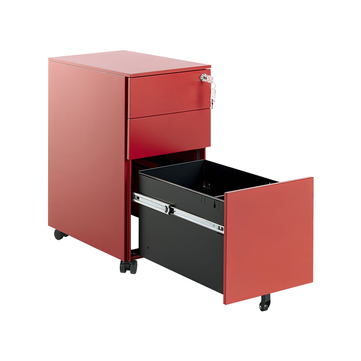 Szafka biurowa metalowa czerwona BOLSENA