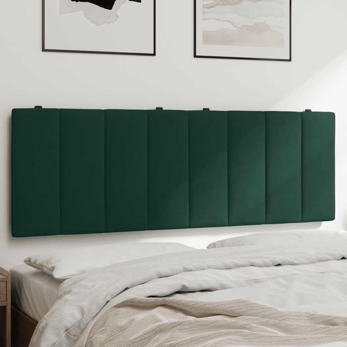 vidaXL Poduszka na wezgłowie, Hanko, ciemnozielona, 120 cm, aksamitna