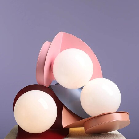 Stołowa lampka salonowa Una 1125B16 Aldex kule molekuły szkło metal niebieska