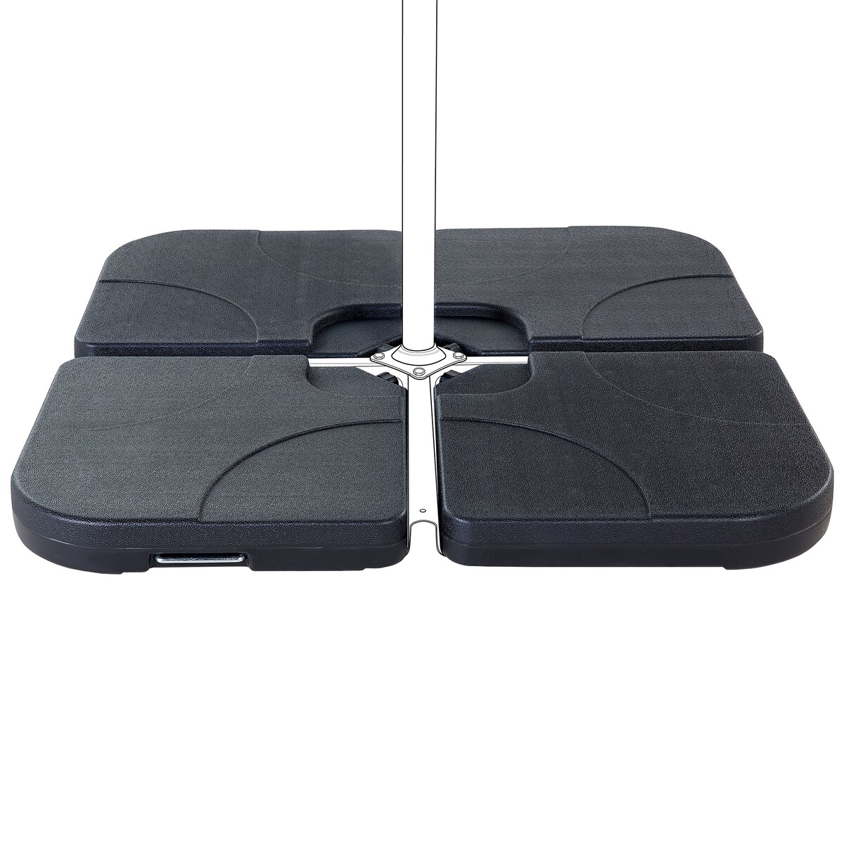Podstawa do parasola CARIA Czarny Kwadratowy 9 kg