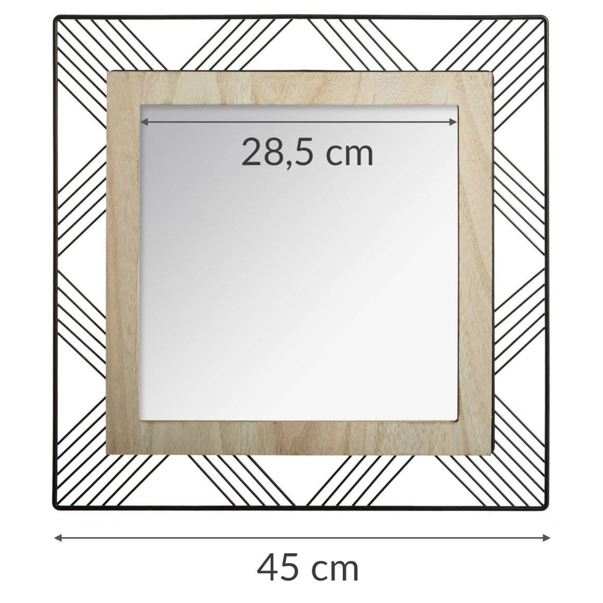 Lustro ścienne w dekoracyjnej oprawie, 45 x 45 cm