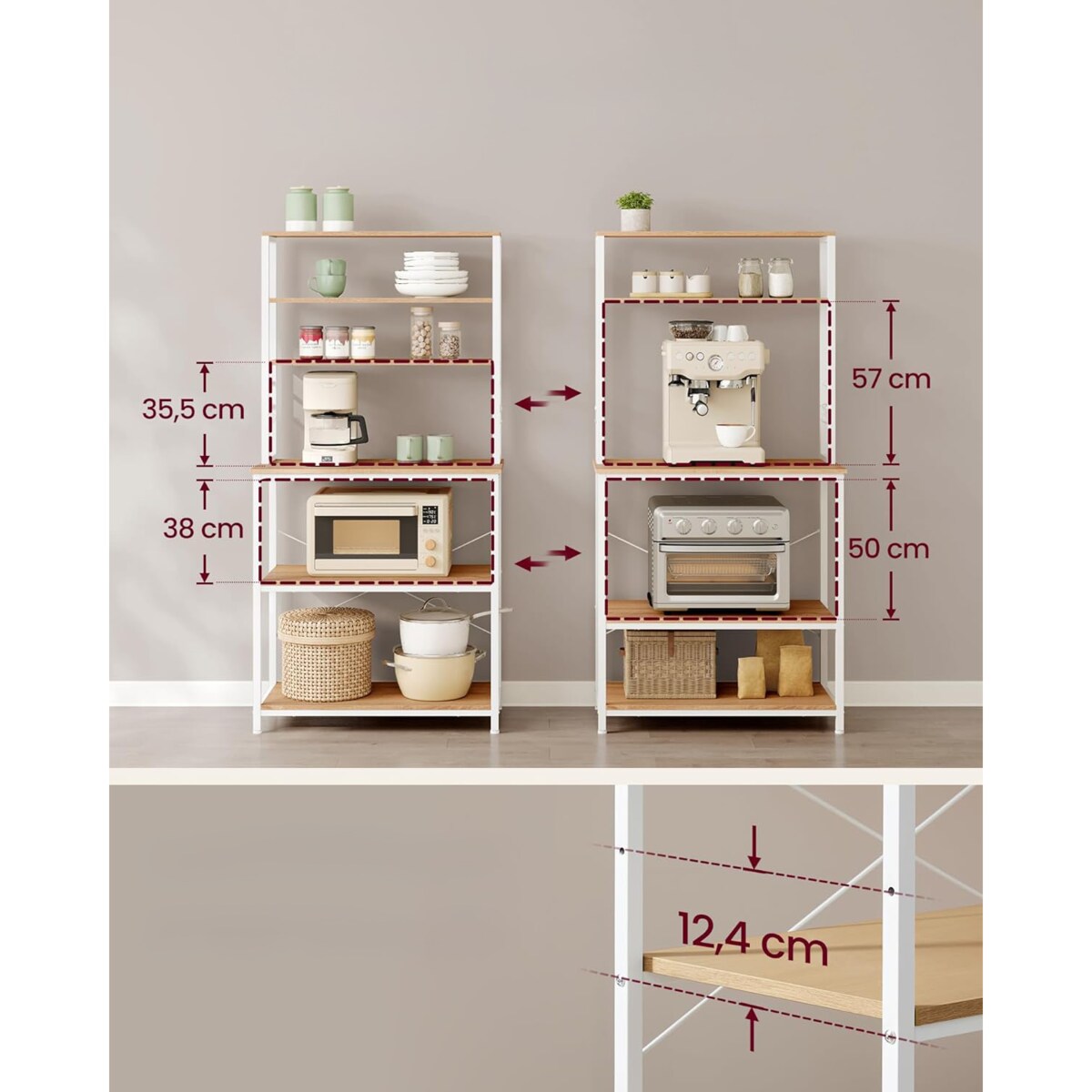 Szafka Kuchenna Wyspa z Półkami Nowoczesny Regał - Dąb