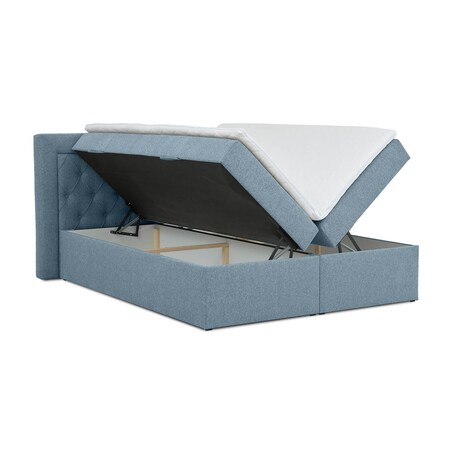 Łóżko kontynentalne ANNABELLE 140x200 z pojemnikiem, Niebieski, tkanina Matana 11