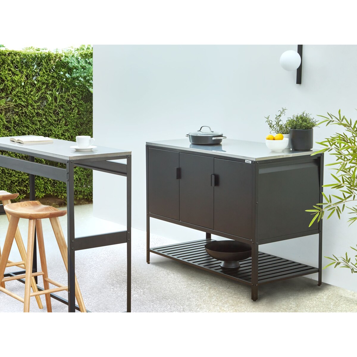 Stół barowy ogrodowy MAENZA Metal Czarny