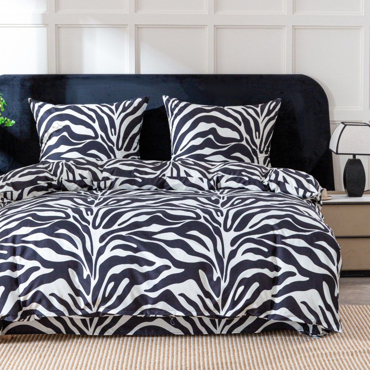 Pościel 160X200 + 2 Poszewki 70X80 Komplet Pościeli Zebra