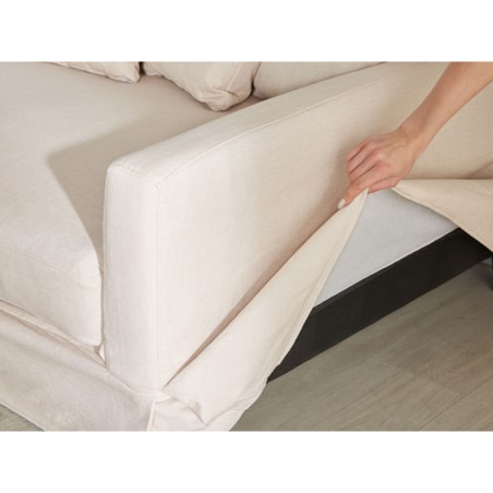 Pokrowiec na sofę 3-osobową beżowy GILJA