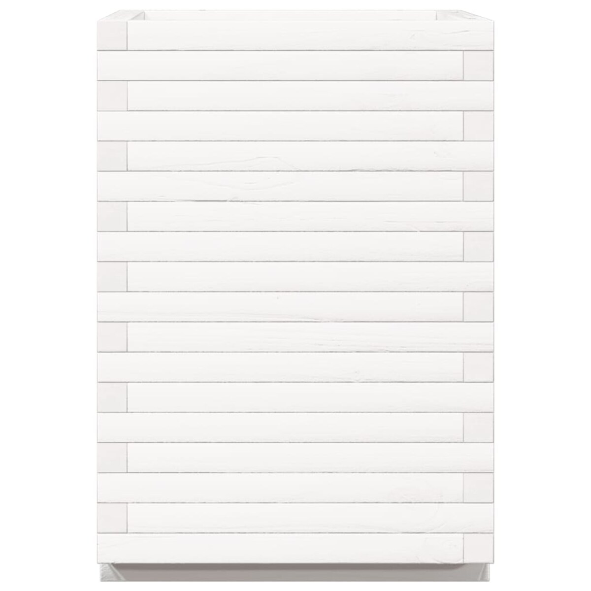 vidaXL Donica ogrodowa, biała, 50x50x72 cm, lite drewno sosnowe