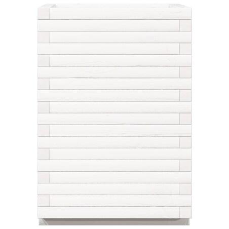 vidaXL Donica ogrodowa, biała, 50x50x72 cm, lite drewno sosnowe