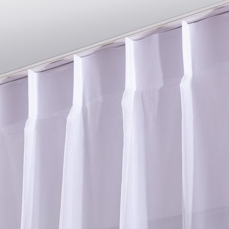 Firana na haczykach flex pojedynczych, biały z przeszyciem, Woale i firany