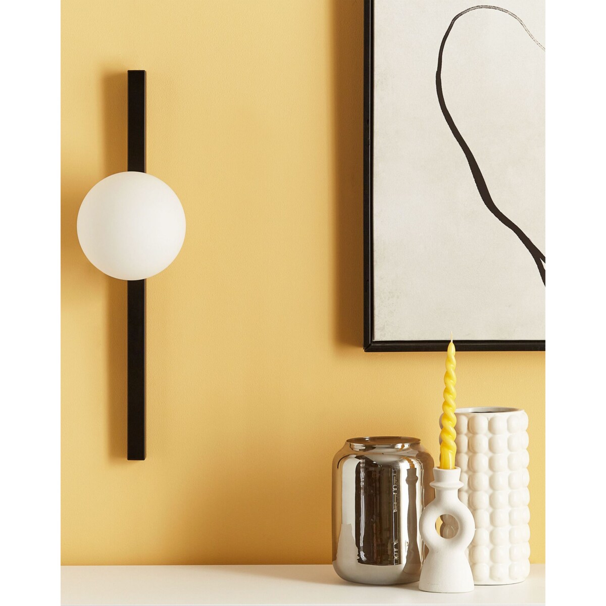 Lampa ścienna 1-punktowa metalowa czarna ISABELLA