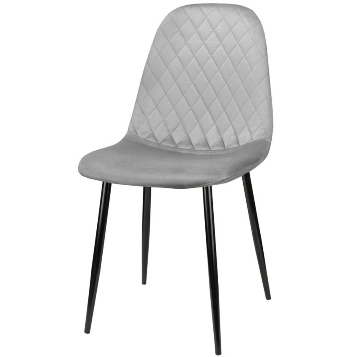 Krzesło tapicerowane nowoczesne pikowane do salonu jadalni jasnoszare