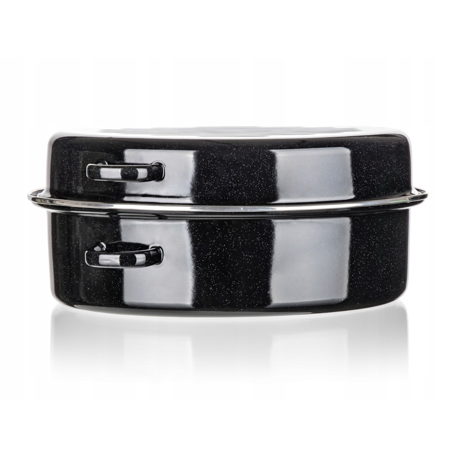 BRYTFANNA owalna emaliowana 38 cm pokrywa duża na pieczenie mięso święta