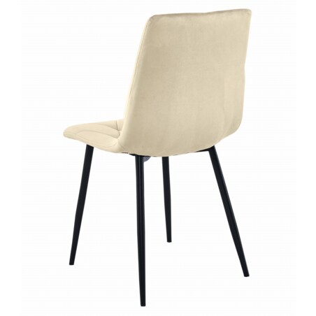 Krzesło Do Jadalni Kuchni Salonu Libra - Jasny Beż Aksamit / Nogi Czarne X 2