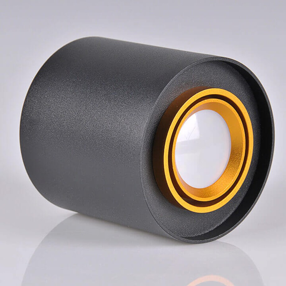 Downlight natynkowy EGER 313973 Polux tuba regulowana czarna złota