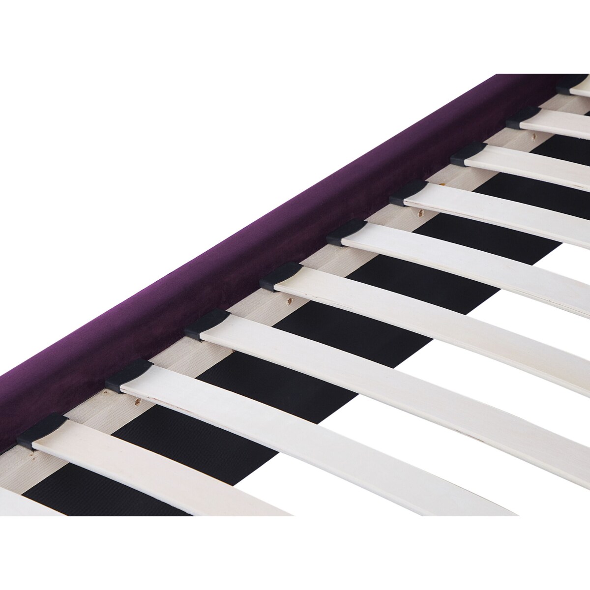 Łóżko welurowe z ławką 140 x 200 cm fioletowe NOYERS