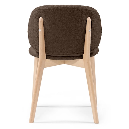 Krzesło SELMA -VII brązowe/buk/boucle 79x48x48 cm