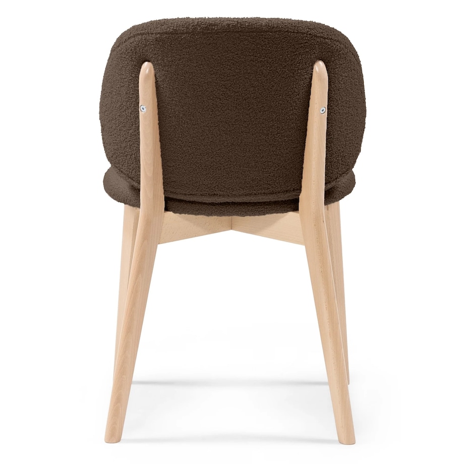 Krzesło SELMA -VII brązowe/buk/boucle 79x48x48 cm