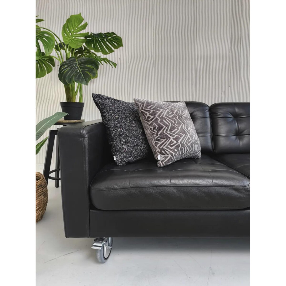 Grafitowa poduszka dekoracyjna 45x45 Fiord - melanż