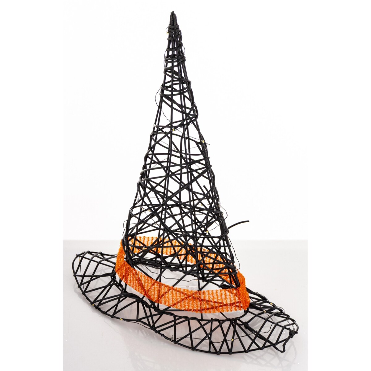 Dekoracja Halloween - kapelusz czarownicy LED 41x34x16 cm PETASUS-2 czarny