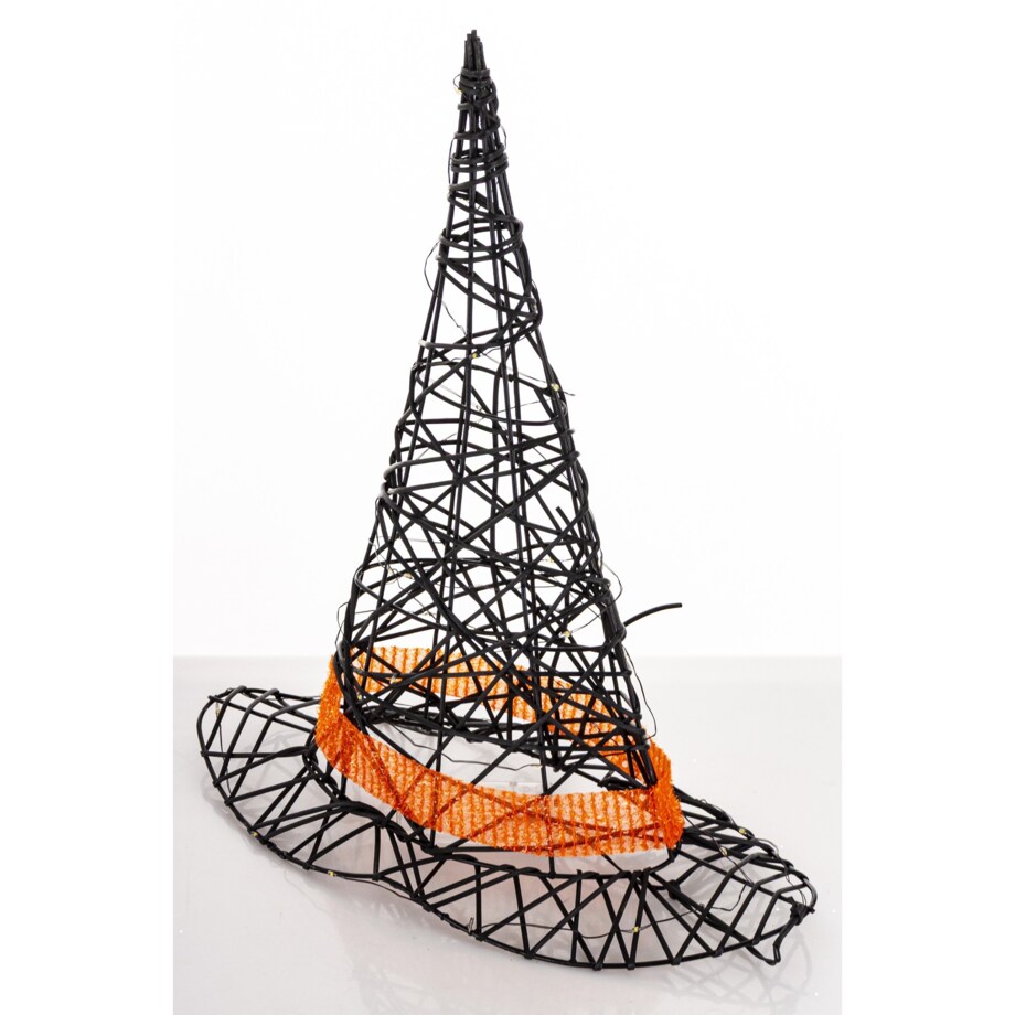Dekoracja Halloween - kapelusz czarownicy LED 41x34x16 cm PETASUS-2 czarny