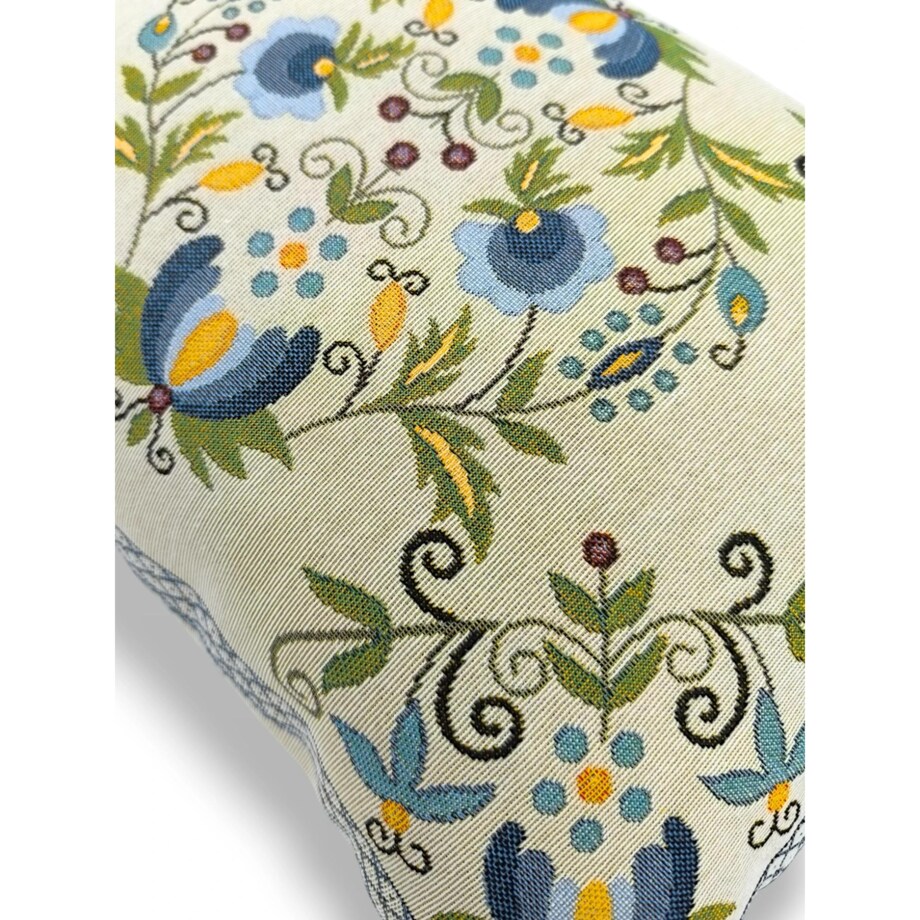 Dwustronna folkowa podłużna poduszka gobelinowa 46x36 Legenda