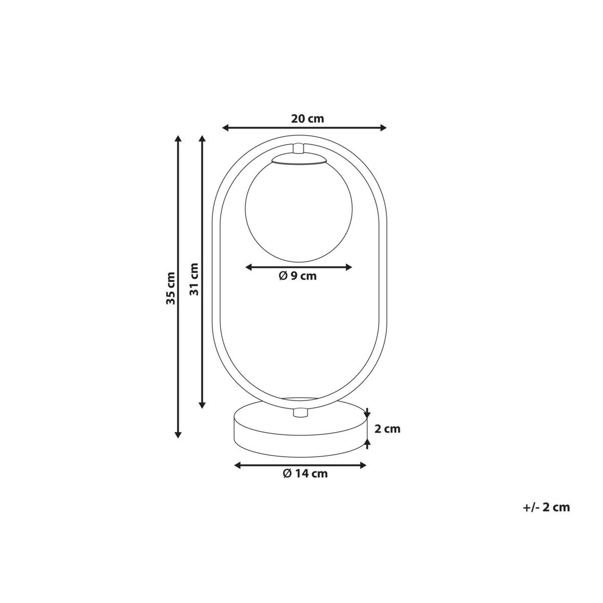 Lampa stołowa metalowa złota YANKEE