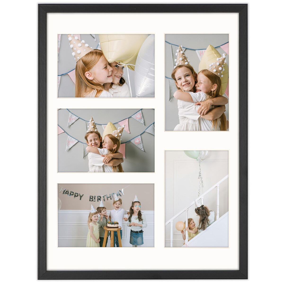 Ramka na 5 zdjęć 10x15 cm czarna foto galeria multirama 30x40 cm FRAMAI