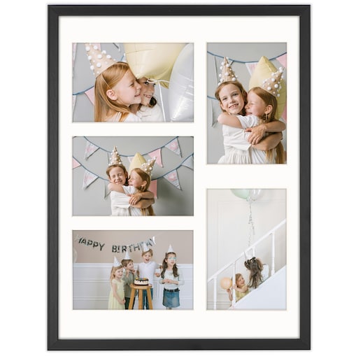 Ramka na 5 zdjęć 10x15 cm czarna foto galeria multirama 30x40 cm FRAMAI