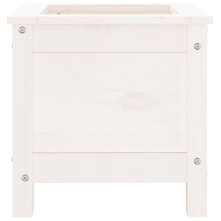 vidaXL Donica ogrodowa, biała, 40x40x39 cm, lite drewno sosnowe