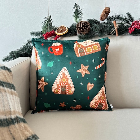 Poduszka dekoracyjna świąteczna Domki piernikowe Boże Narodzenie