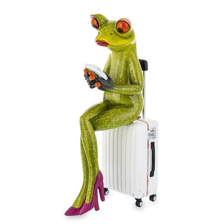 Figurka - żabka 16,5x5x8 cm FROGG-2 turystka ze smartfonem