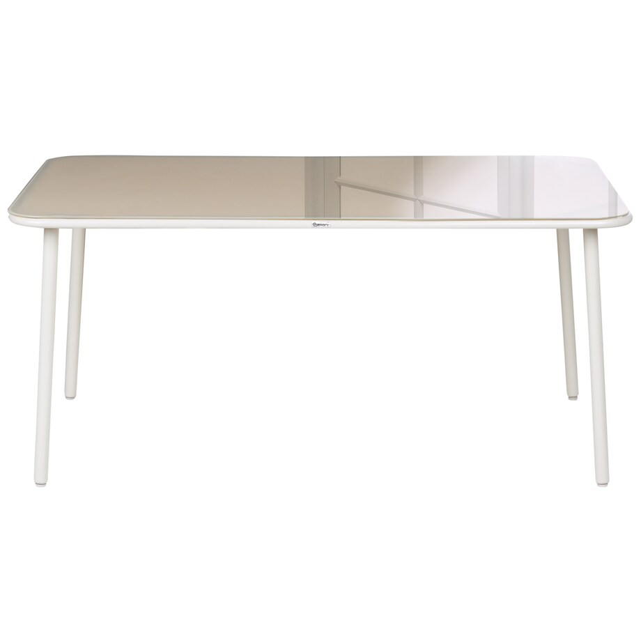 Stół ogrodowy CARAVINO 160 cm 90 cm Metal Jasnobeżowy