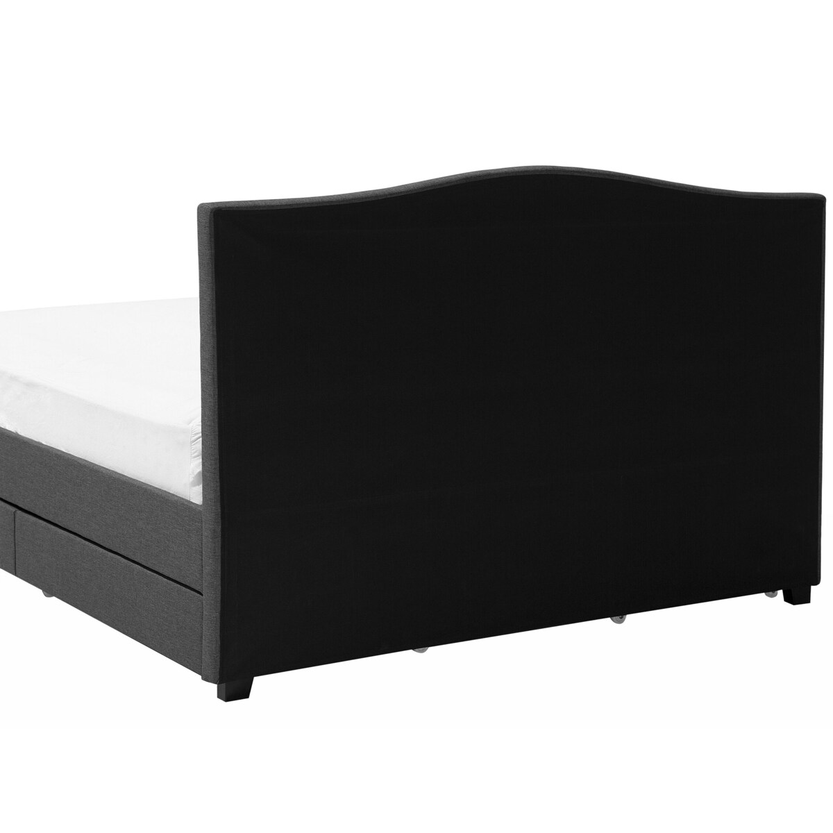 Łóżko z szufladami tapicerowane 180 x 200 cm szare MONTPELLIER