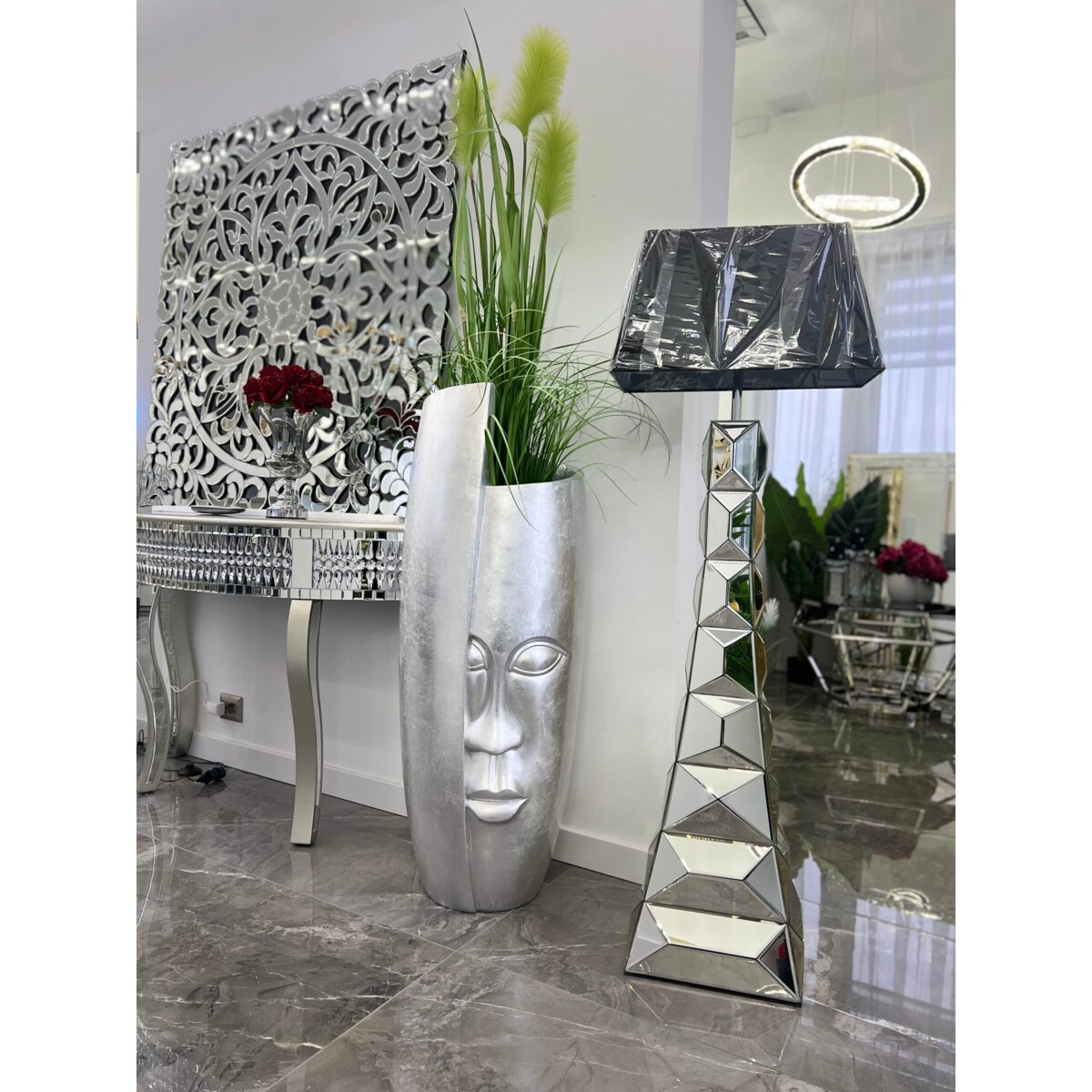 Srebrna donica Twarz Głowa Glamour Premium 111