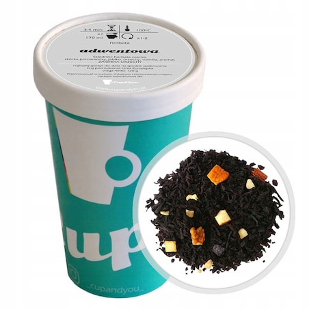Herbata czarna ADWENTOWA jabłko skórka pomarańczy orzechy wanilia 120g - herbata liściasta sypana mieszanka napar susz