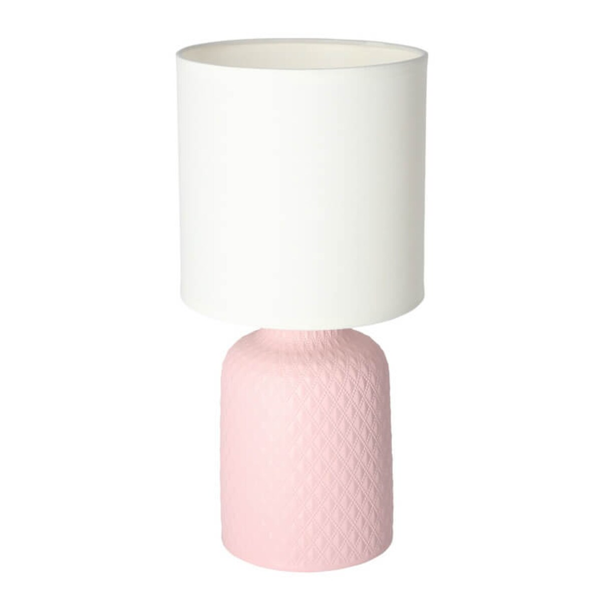 Nocna lampka Iner 41-79855 Candellux ceramika z abażurem biała różowa