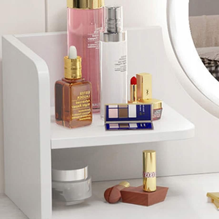 Toaletka kosmetyczna z lustrem makijaż biała z szufladami loft wizażu duża