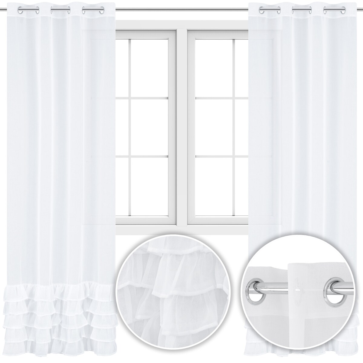 firana z falbanami "lilla" 140x250 cm