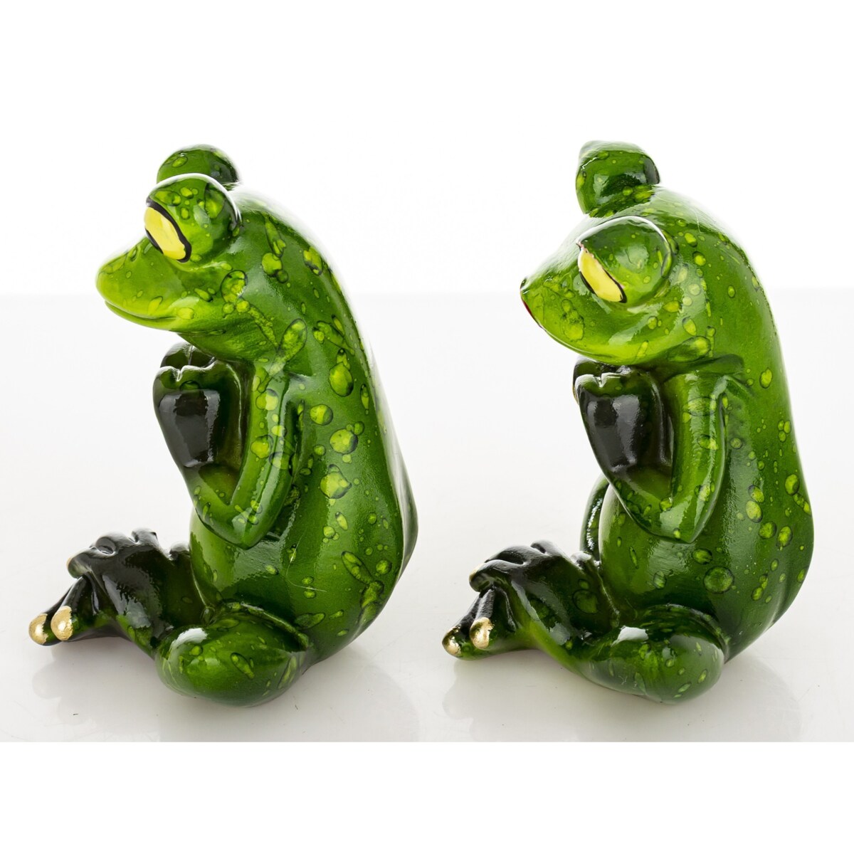 Dekoracja - para zielonych żabek 8,5x7,5x6 cm RANE pair