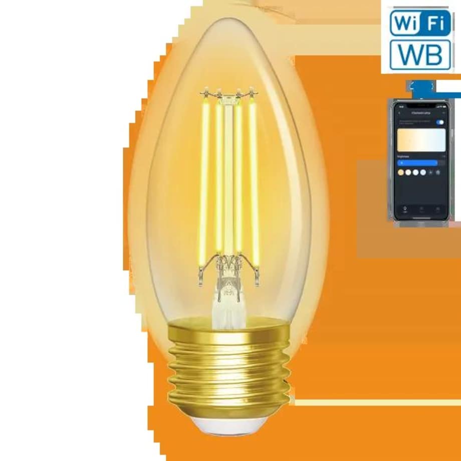 inteligentna żarówka wb c35 e27 wi-fi (bursztynowa)