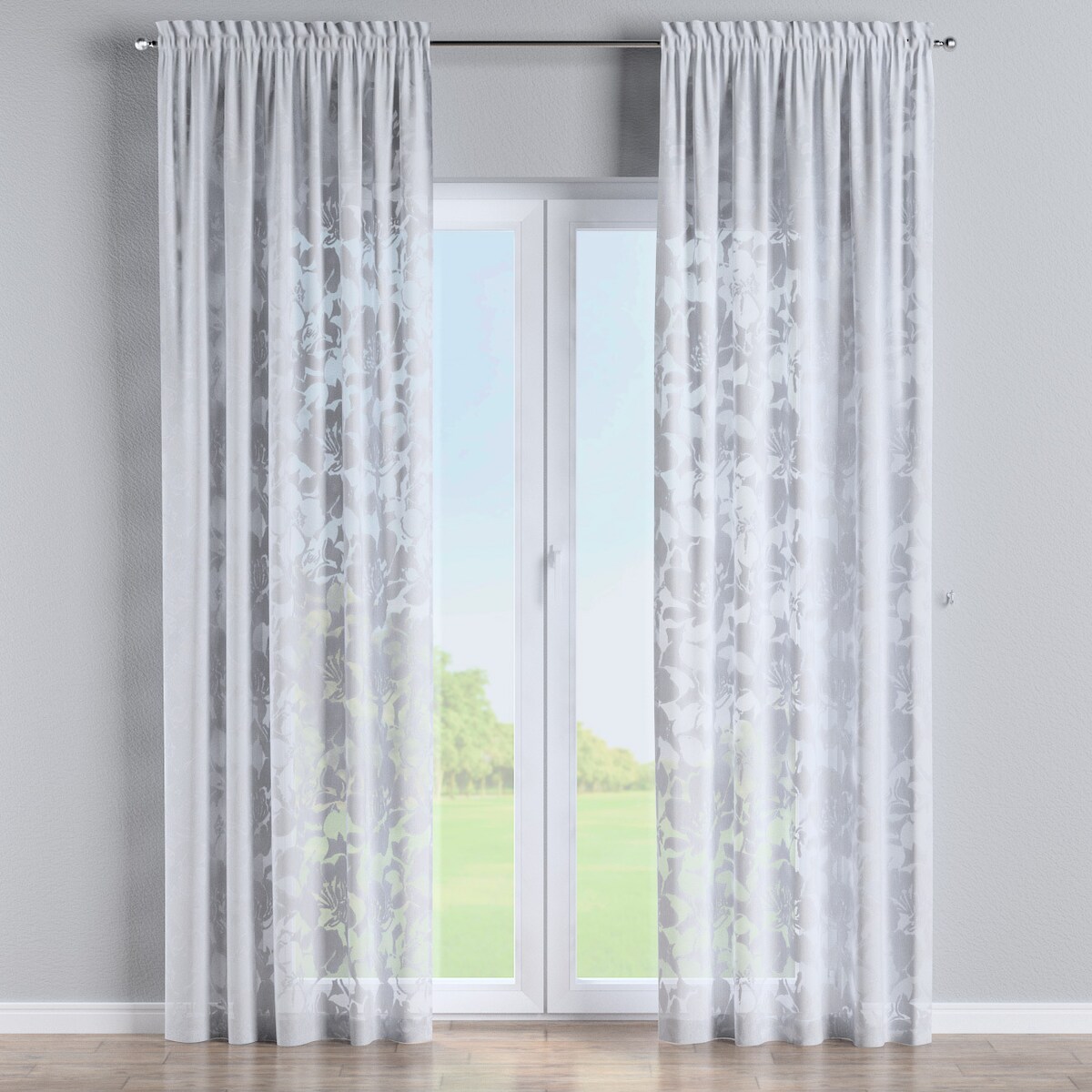 Zasłona na kanale z grzywką 1 szt. 130x260 kremowy