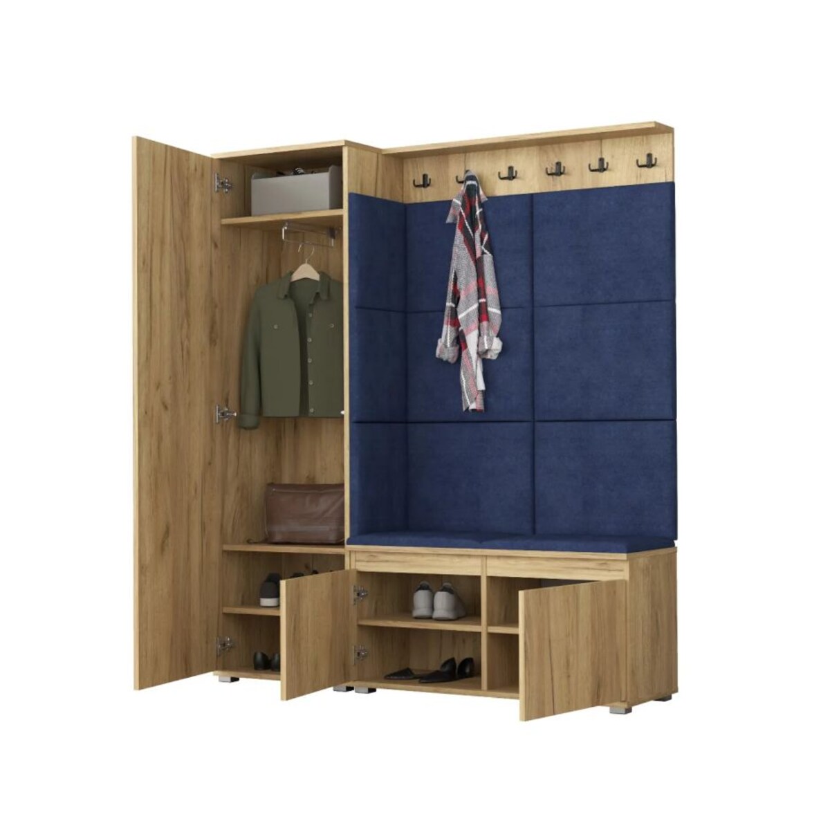 Garderoba do przedpokoju SINGAPUR 154 dąb craft/granatowy