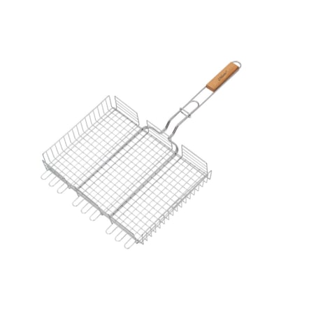 RUSZT DO GRILLA GRILLOWANIA RYB MIĘSA WARZYW STALOWA KRATKA BBQ 40x30 CM