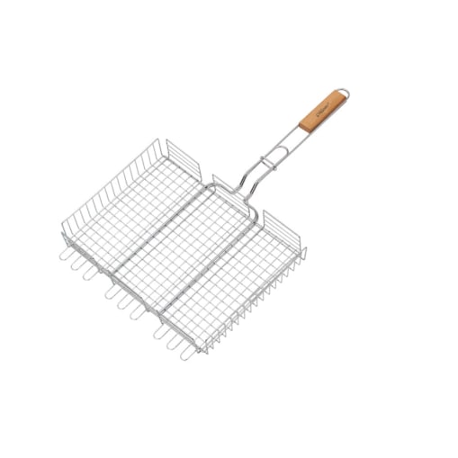 RUSZT DO GRILLA GRILLOWANIA RYB MIĘSA WARZYW STALOWA KRATKA BBQ 40x30 CM