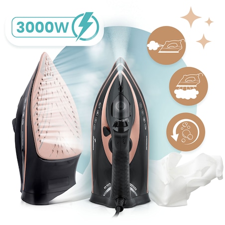 Żelazko parowe 3000W ceramiczna powłoka praca w pionie Berdsen 333200