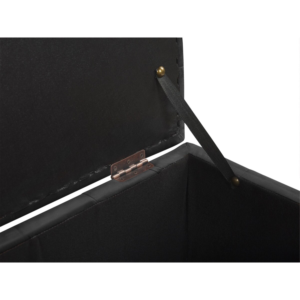 Puf ze schowkiem welurowy czarny MICHIGAN