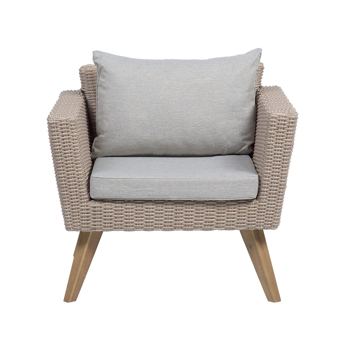 Zestaw ogrodowy ze stolikiem dla 4 osób VITTORIA Technorattan Szary