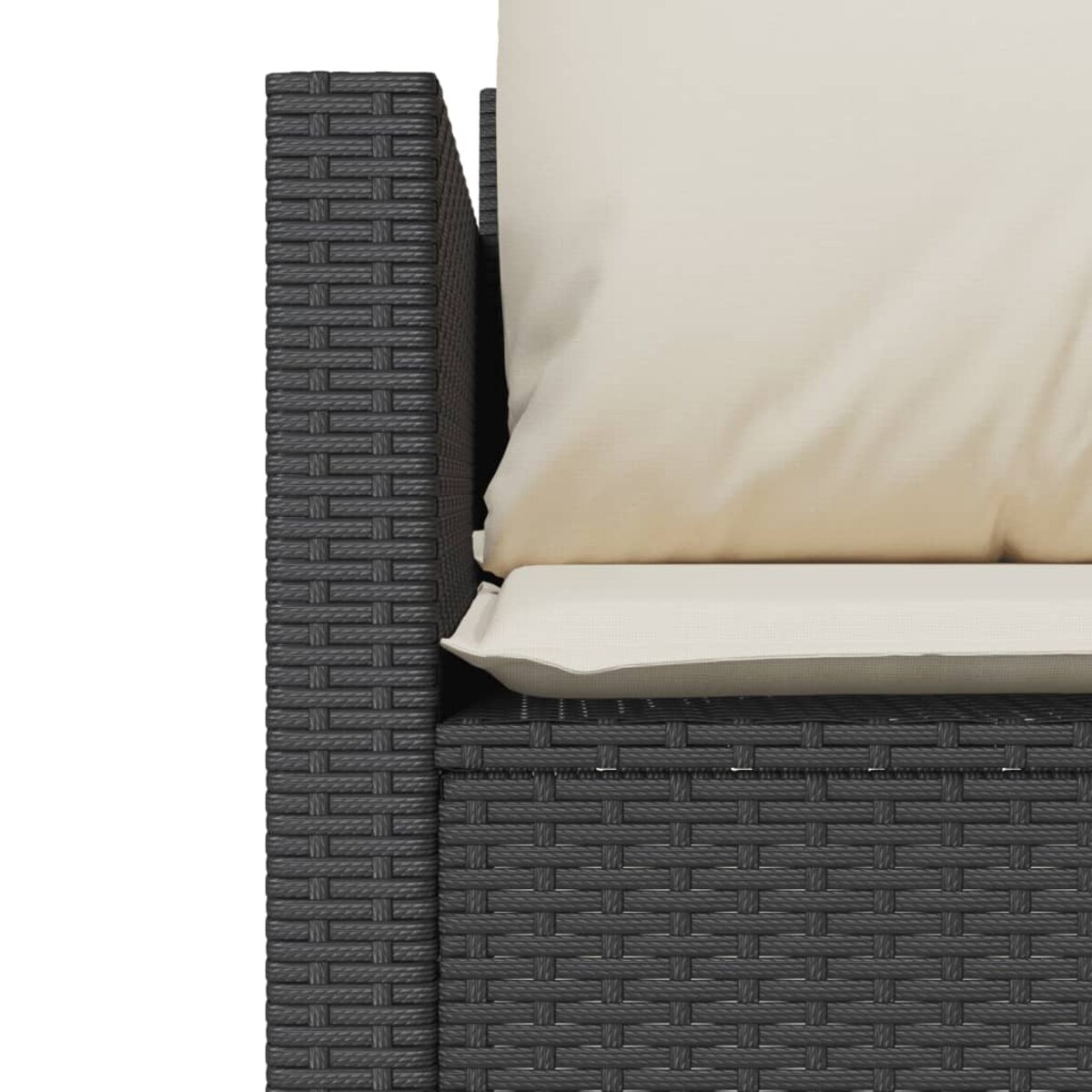 vidaXL 3-cz. zestaw mebli bistro z poduszkami, czarny, polirattan